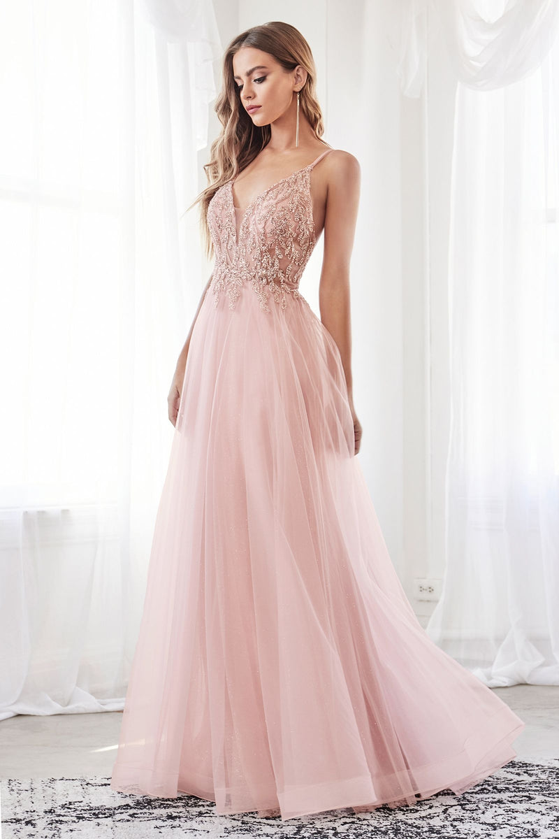 A-LINE Layered Tulle Gown