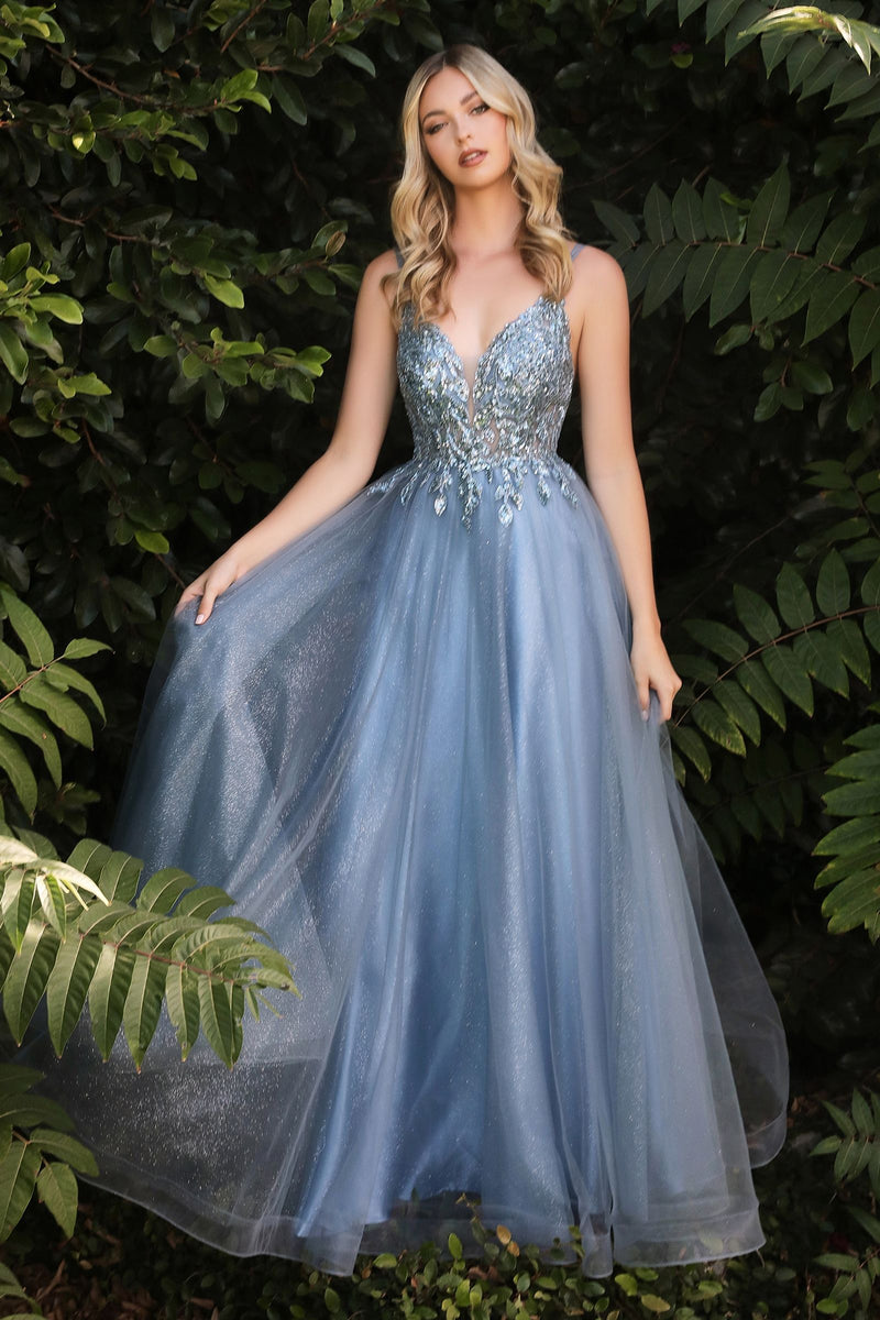A-LINE Layered Tulle Gown