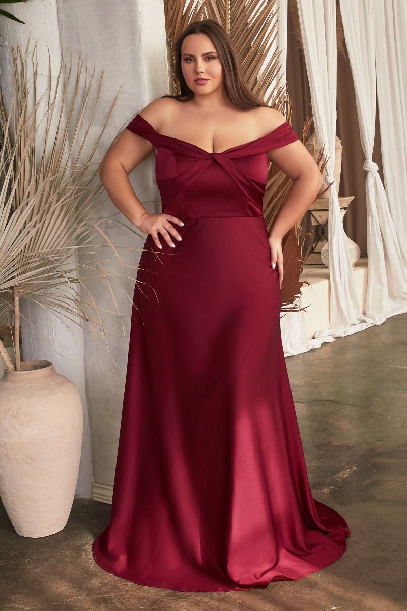 SATIN OFF THE SHOULDER GOWN