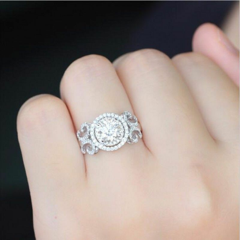 Huitan Aesthetic Design Women's Wedding Rings with Brilliant Cubic Zirconia Stone Graceful Proposal Engage Rings Fashion Jewelry