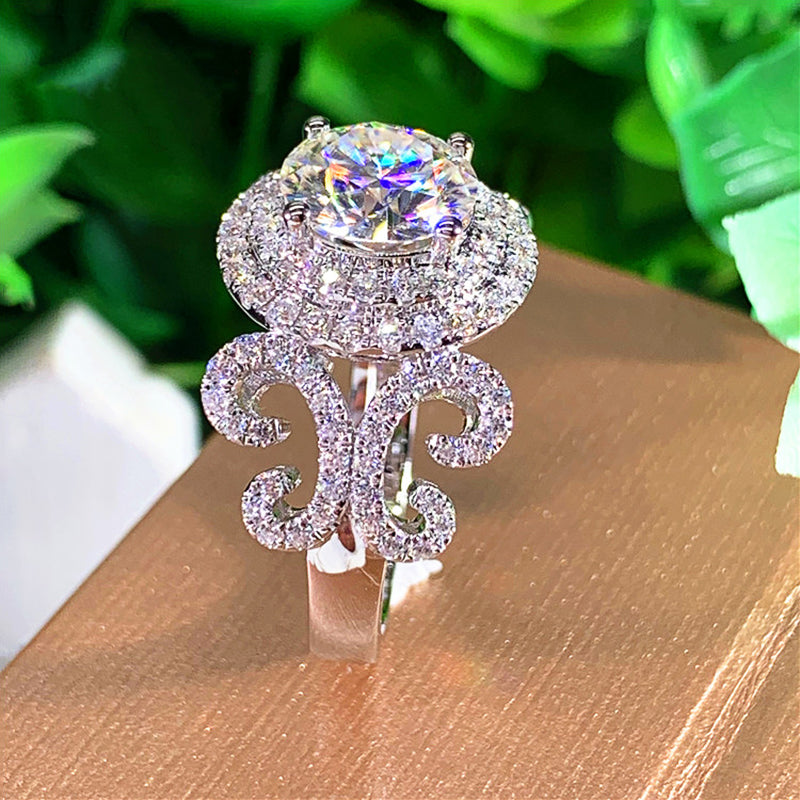 Sonnena Elegant Diamond Ring Crystal Open Rings Wedding Party Jewelry for  Women Girls Wedding Engagement Rings : : Fashion