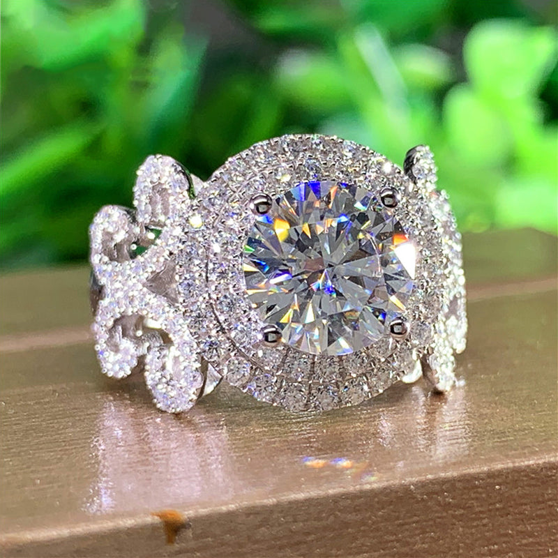 Amazon.com: 925 Sterling Silver Shiny Full Diamond Gemstone Ring Cubic  Zirconia Rings 2.5 Carat CZ Diamond Multi Row Ring Eternity Engagement  Wedding Band Ring for Women (US Code 8) : Clothing, Shoes & Jewelry