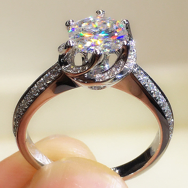 Huitan Trend Eternity Wedding Rings for Women Brilliant CZ Temperament Elegant Marriage Engagement Accessories Classic Jewelry
