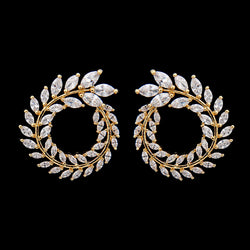 LEXON Luxury Olive Branch Cubic Zirconia Stud Earrings For Women White Gold Color Trendy Brand Earrings Brincos Gift E119