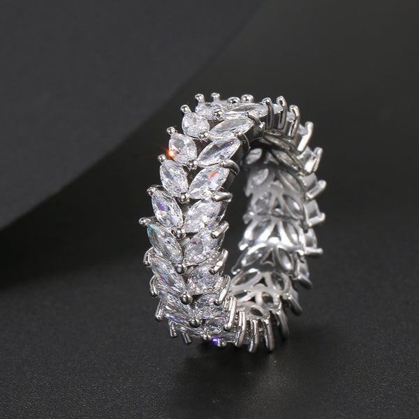 LXOEN Silver Color Square CZ Rings Paved Austrian Zircon Fashion Women Ring for Party Engagement Ring Jewelry Gift