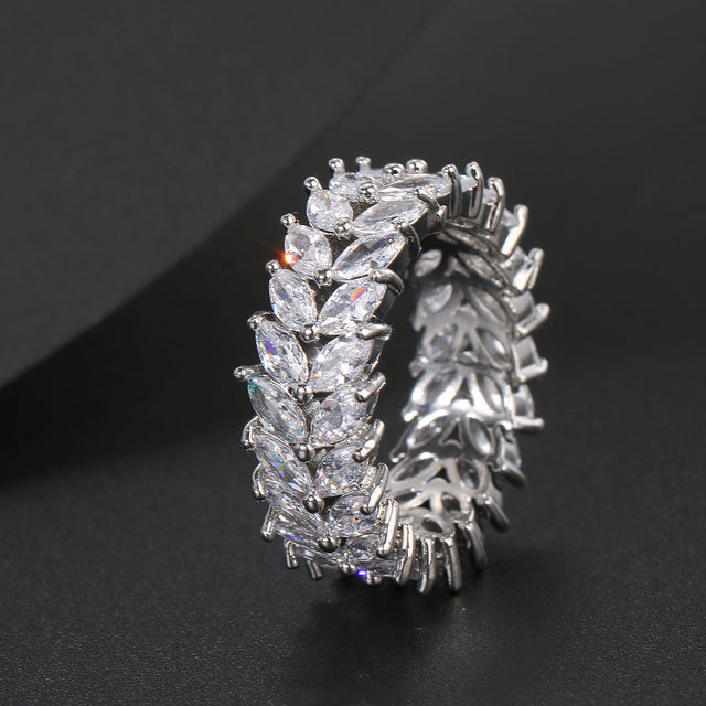 LXOEN Silver Color Square CZ Rings Paved Austrian Zircon Fashion Women Ring for Party Engagement Ring Jewelry Gift