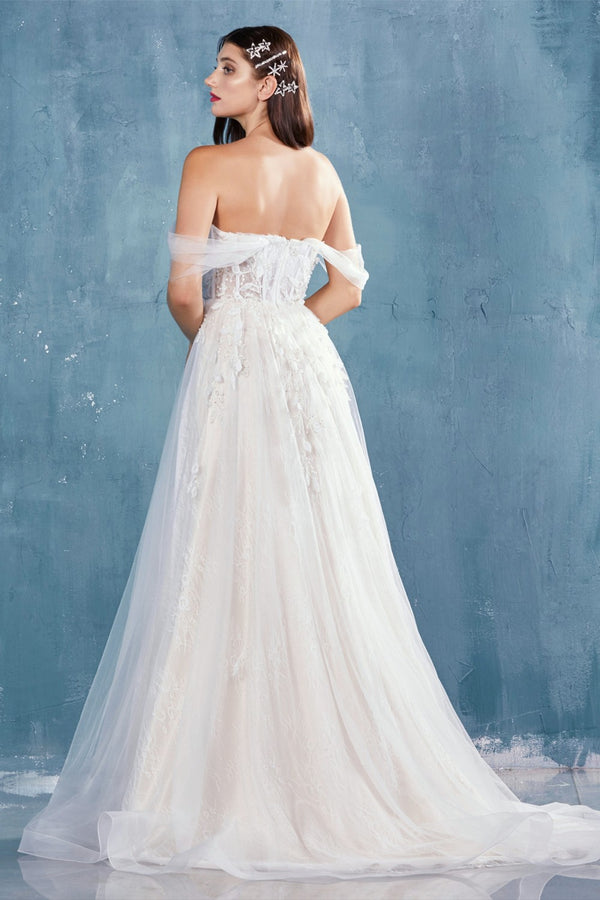OFF THE SHOULDER BIRDS OF ROMANCE A-LINE GOWN
