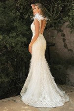 Embellished Floral Mermaid Gown Cinderella Divine C57W