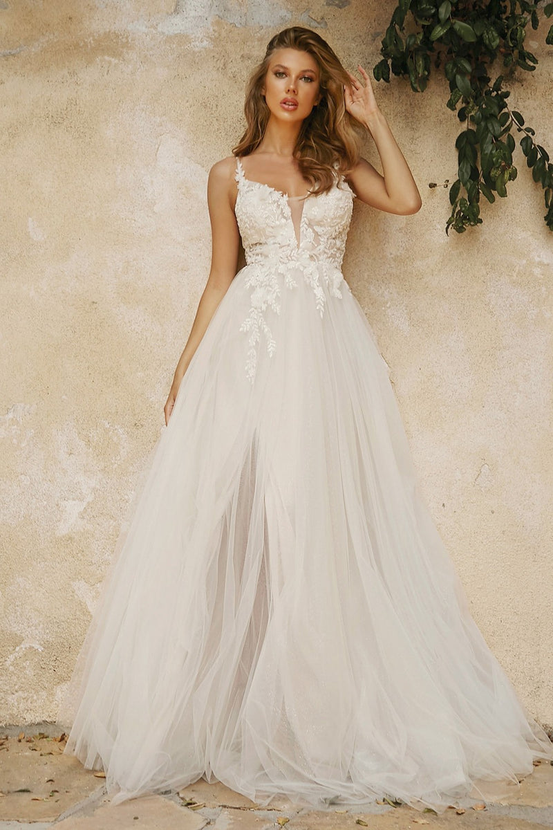 LAYERED A-LINE TULLE BRIDAL GOWN