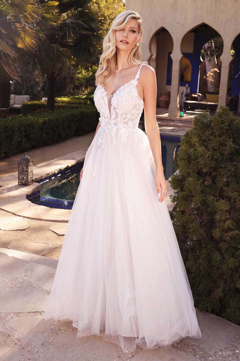 LAYERED A-LINE TULLE BRIDAL GOWN