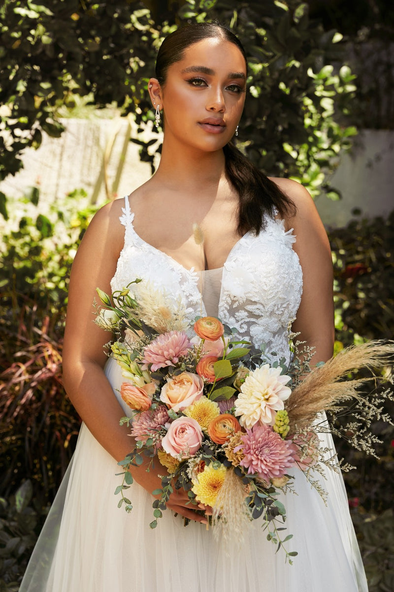 LAYERED A-LINE TULLE BRIDAL GOWN