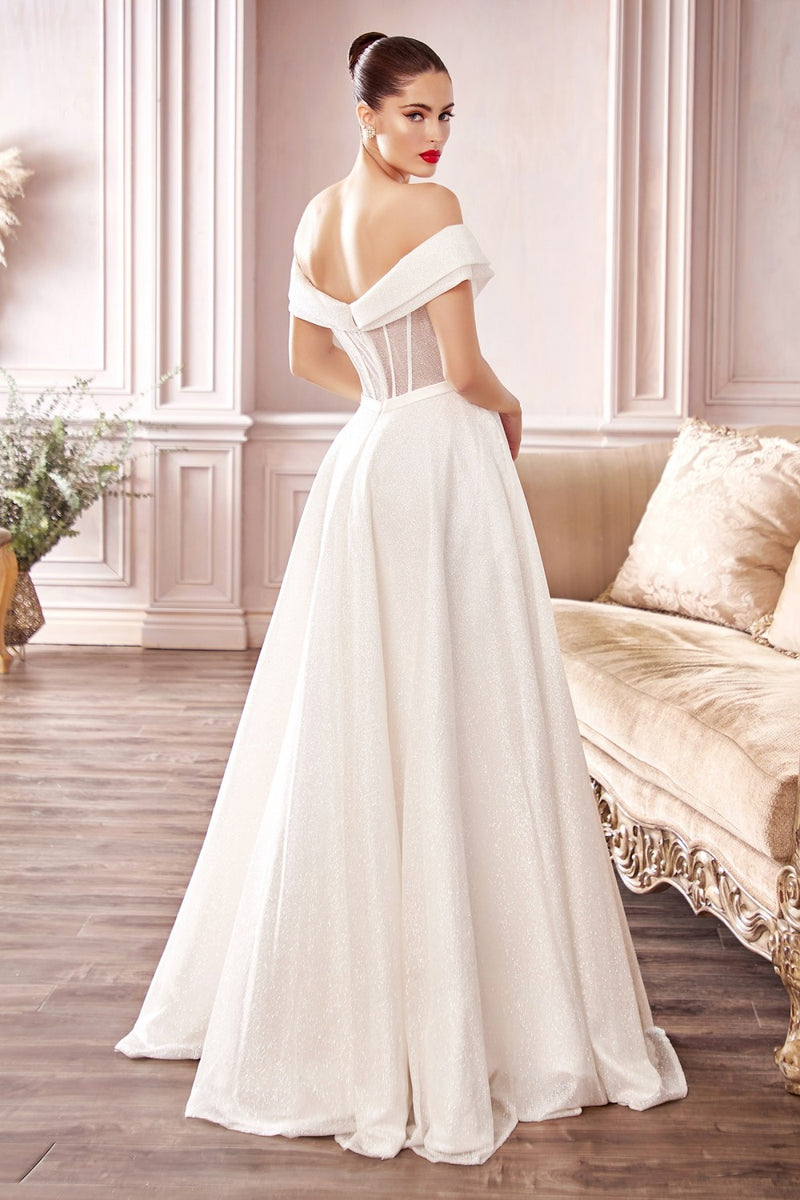 GLITTER OFF THE SHOULDER BALL GOWN