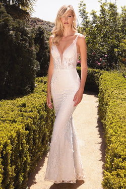 FLORAL APPLIQUE BRIDAL GOWN