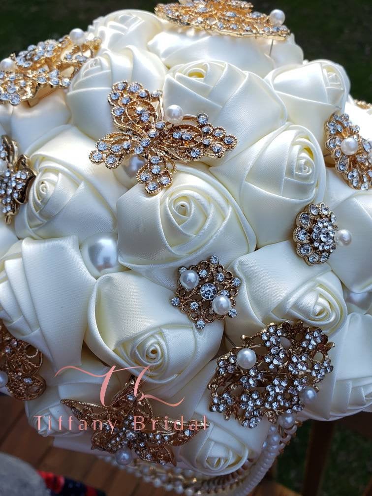 Ivory Gold Wedding Bouquet