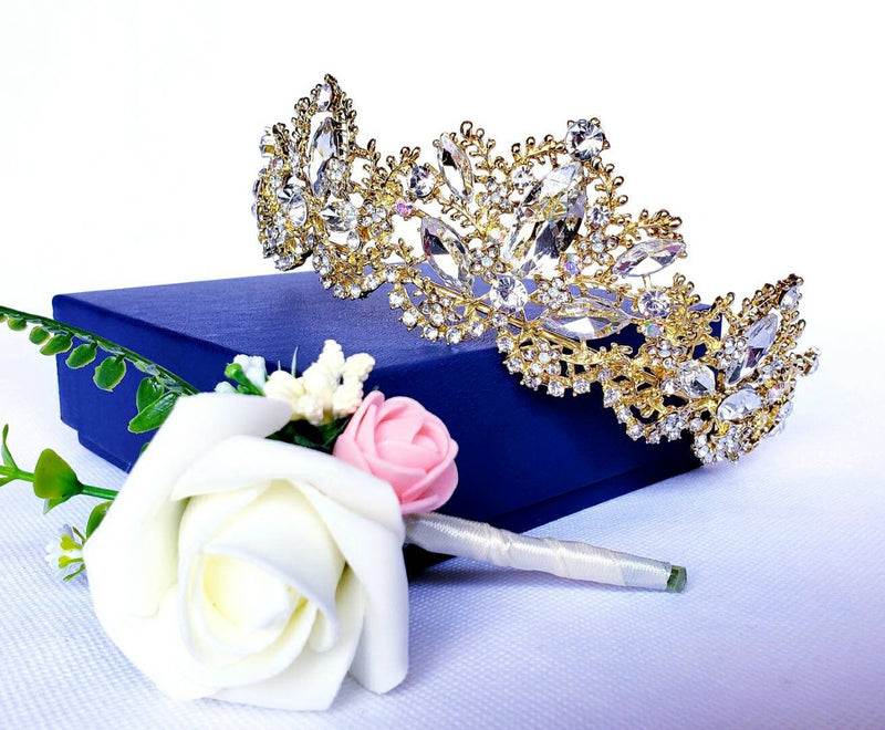 Large Gold Tiara Crown
