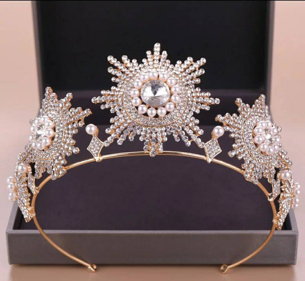 Pearl Silver Tiara Crown Bride Bridesmaid Crystal Tiara