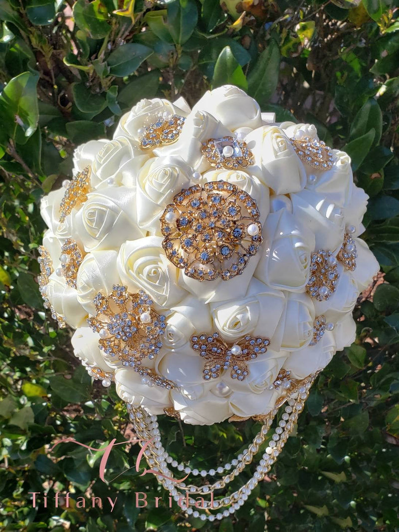 Ivory Gold Wedding Bouquet