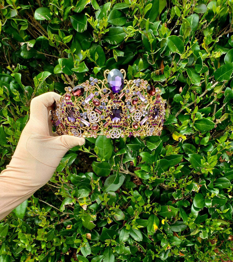 Large Purple Lavender Vintage Crown Tiara