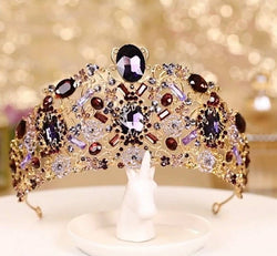 Large Purple Lavender Vintage Crown Tiara