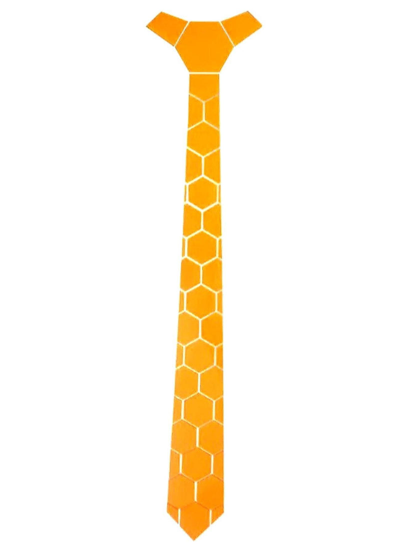 Yellow Shiny Acrylic Neckties | Shiny Yellow | Hexagon