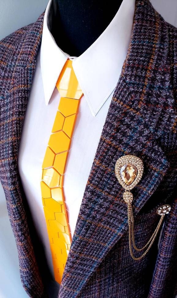 Yellow Shiny Acrylic Necktie