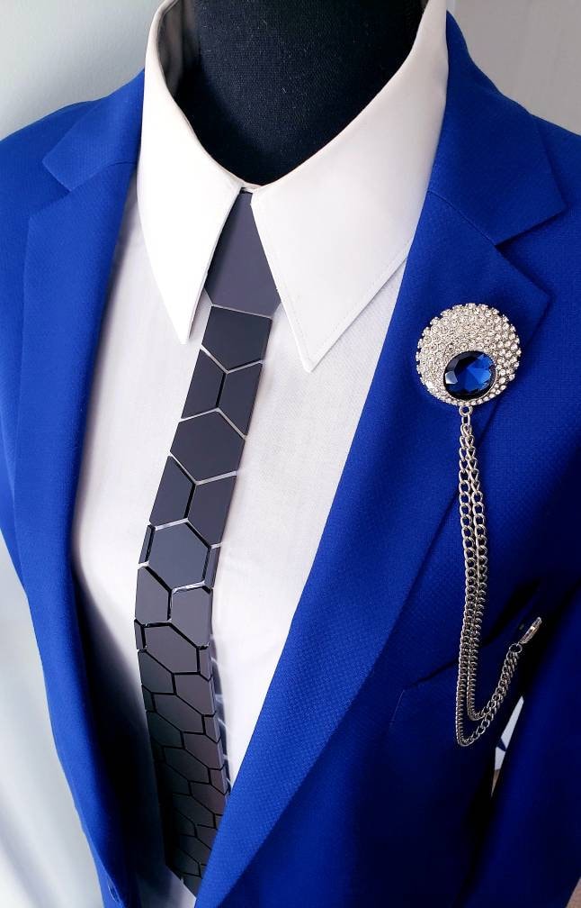 Matte Black Acrylic Neckties | Matte Black | Hexagon Matte Black