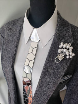 Silver Mirror Acrylic Neckties