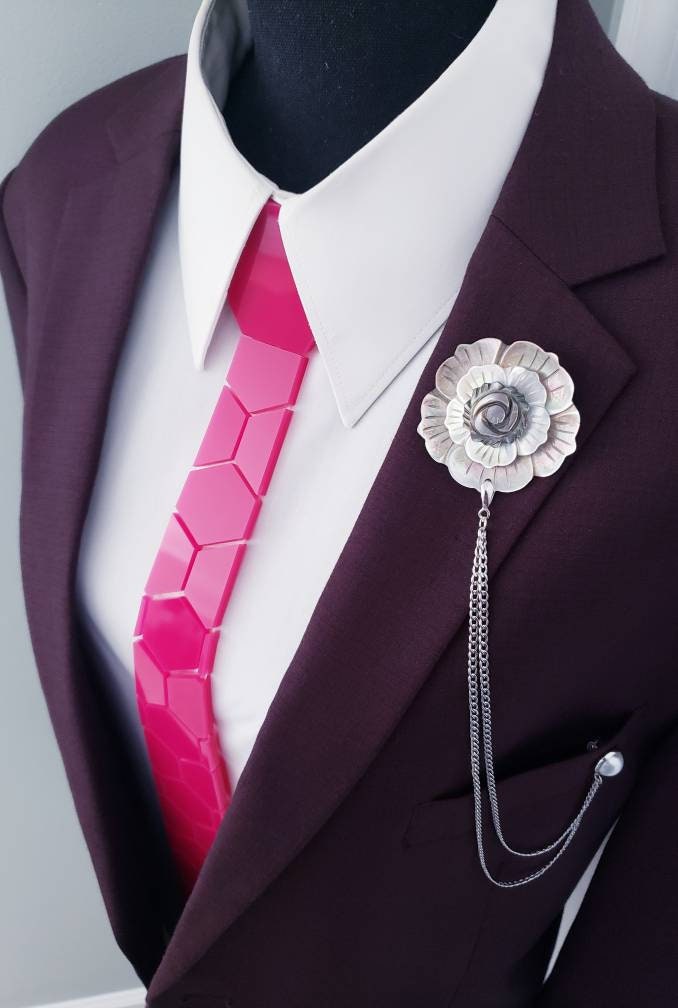 Pink Shiny Acrylic Necktie