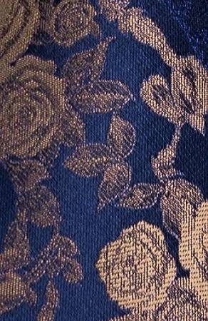 Men's Silk Necktie | Pocket Square | Woven Cufflink Set Gold/Navy