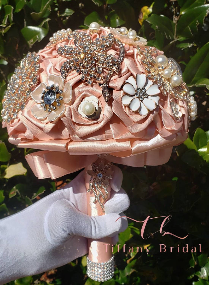 Mauve Wedding Brooch Bouquet