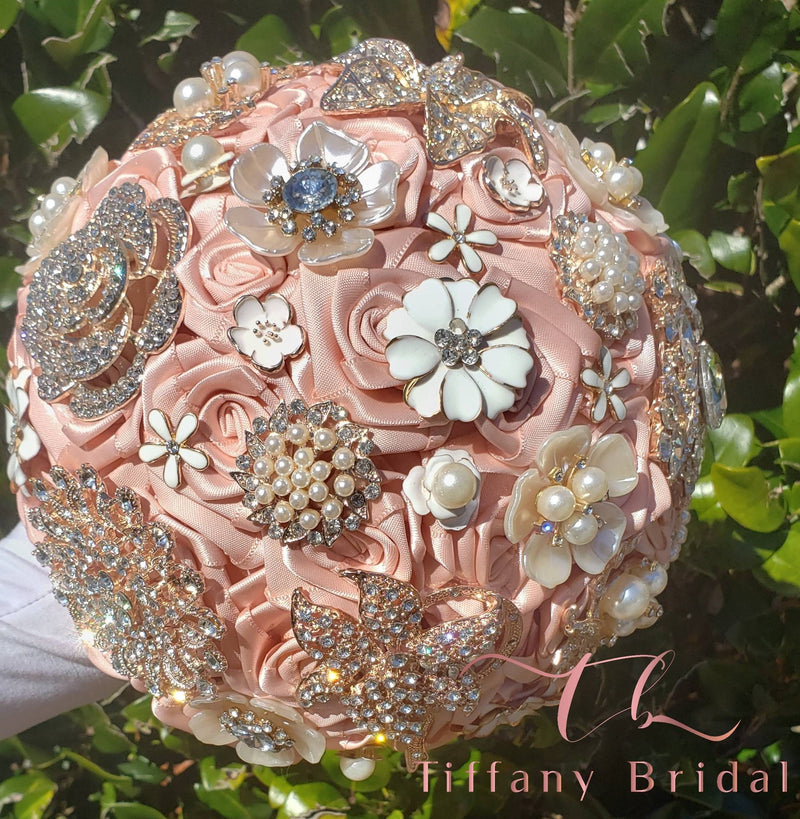 Mauve Wedding Brooch Bouquet
