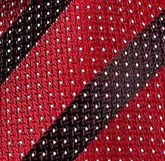 Men's Silk Necktie | Pocket Square | Woven Cufflink Set Black/Red/White