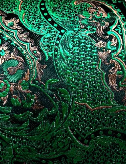 Men's Silk Necktie | Pocket Square | Woven Cufflink Set Green/Brown