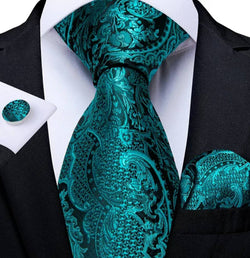 Men's Silk Necktie | Pocket Square | Woven Cufflink Set