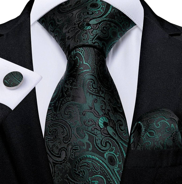 Men's Silk Necktie | Pocket Square | Woven Cufflink Set AT036