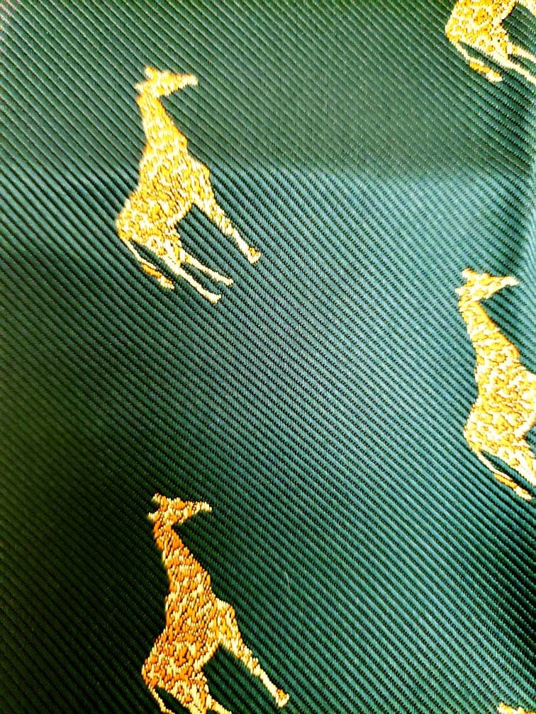 Men's Silk Necktie | Pocket Square | Woven Cufflink Set Green/Gold