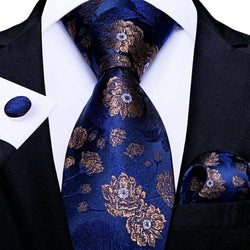 Men's Silk Necktie | Pocket Square | Woven Cufflink Set AT014