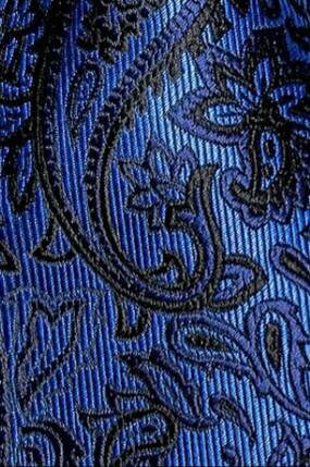 Men's Silk Necktie | Pocket Square | Woven Cufflink Set Blue/Black