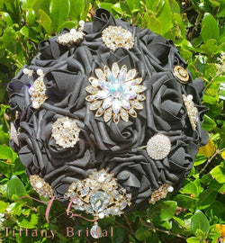 Black and Gold Wedding Bouquet Brooch Bouquet