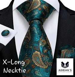 Men's Silk Necktie Set, Extra Long 63" AT025