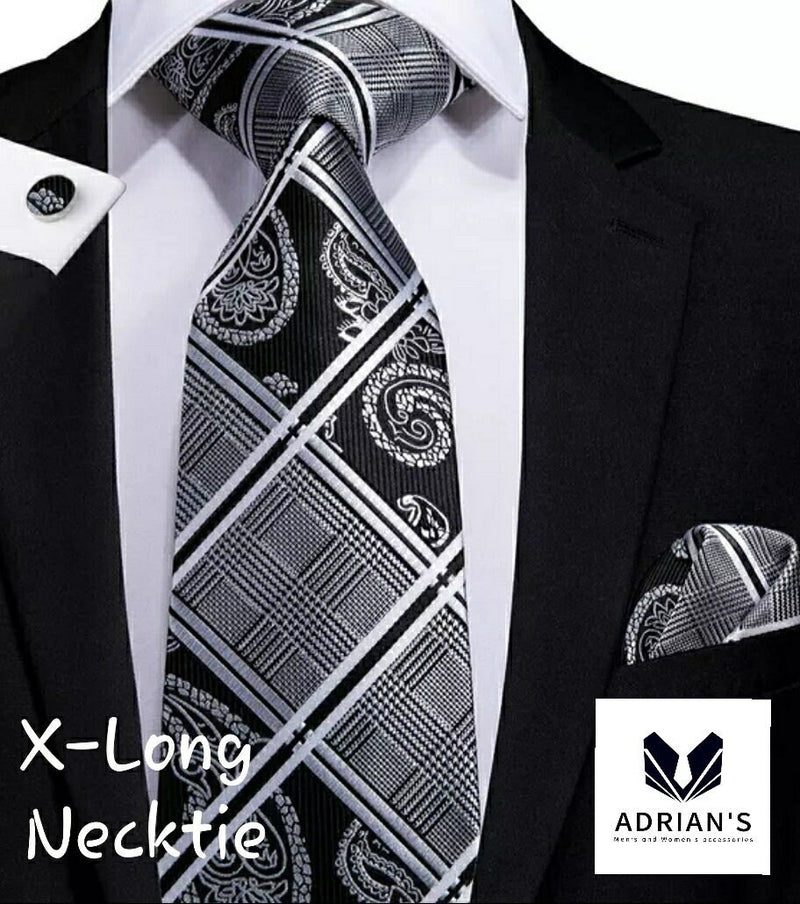 Men's Silk Necktie Set, Extra Long 63" AT030