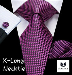 Men's Silk Necktie Set, Extra Long 63" AT032
