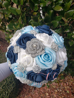 Baby Blue|Light Blue|White Wedding Bouquet|Brooch Bouquet|Bridal Bouquet|Keepsake Bouquet|Toss Bouquet|Wedding Flowers|Bridesmaid Bouquet