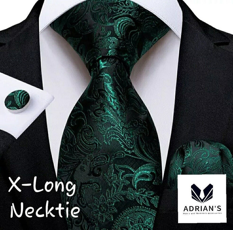 Men's Silk Necktie Set, Extra Long 63" AT024