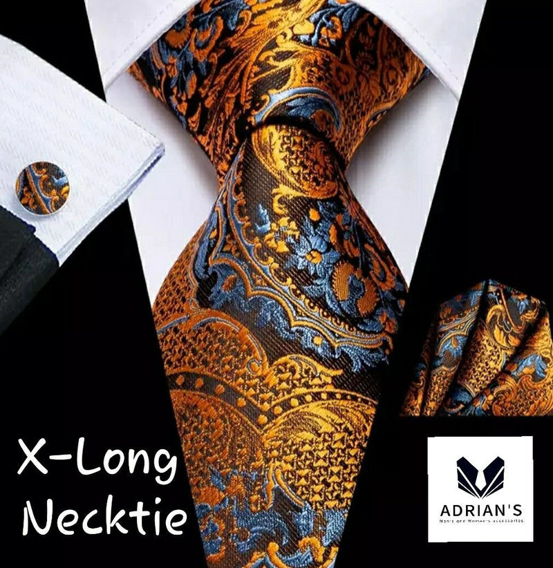 Men's Silk Necktie Set, Extra Long 63" AT006