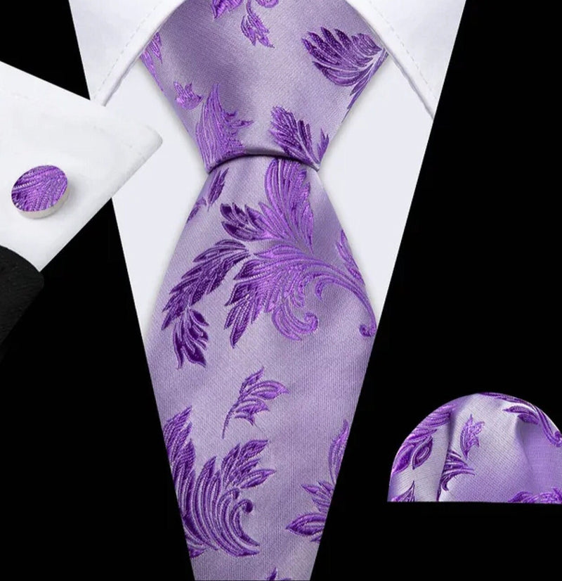 Men's Silk Necktie | Pocket Square | Woven Cufflink Set AT020