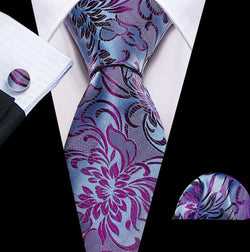 Men's Silk Necktie | Pocket Square | Woven Cufflink Set AT018